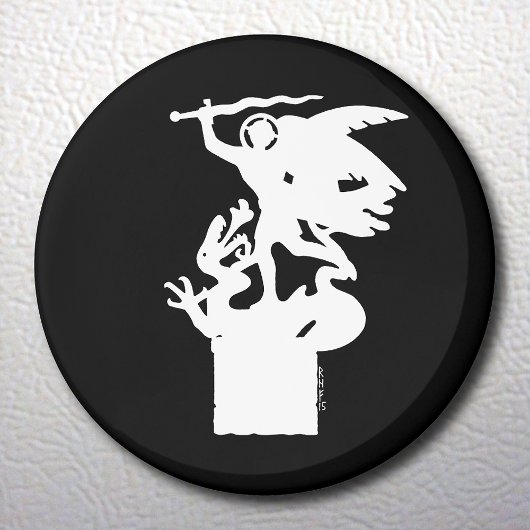 Aimant Saint Michael et Dragon (en blanc)