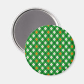 Aimant Saint-Patrick irlandais couleur argyle (Recto/Verso)