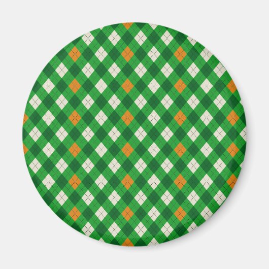 Aimant Saint-Patrick irlandais couleur argyle (Devant)