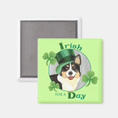 Aimant Saint Patrick's Day Cardigan Welsh Corgi (Recto/Verso)