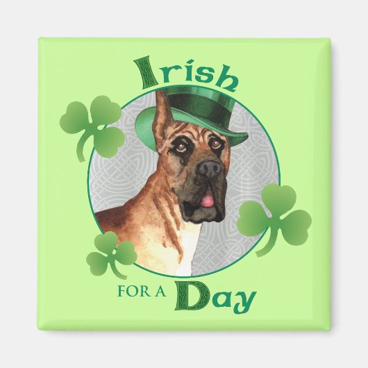 Aimant Saint Patrick's Day Great Dane (Devant)