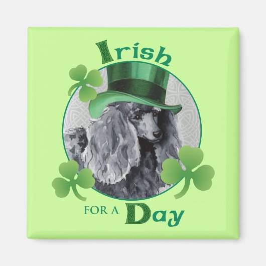 Aimant Saint Patrick's Day Miniature Poodle (Devant)