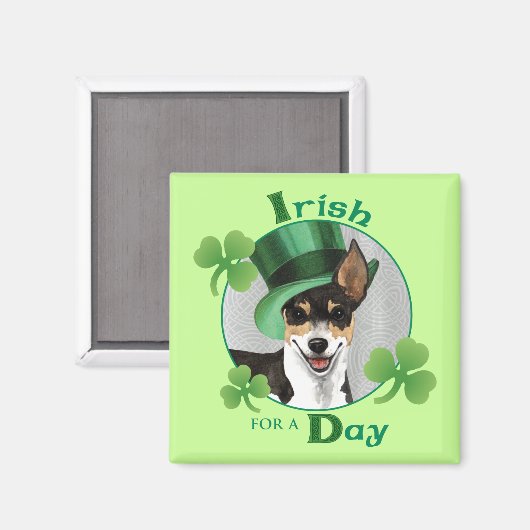 Aimant Saint Patrick's Day Rat Terrier (Recto/Verso)