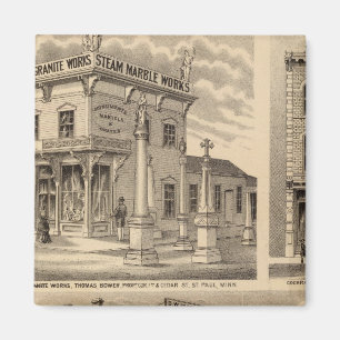 Aimant Saint-Paul, Minneapolis, Minnesota Lithograph Map