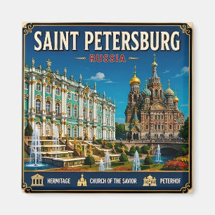 Aimant 🏛️ Saint Petersburg Russie Voyage Mémoire Cadeau