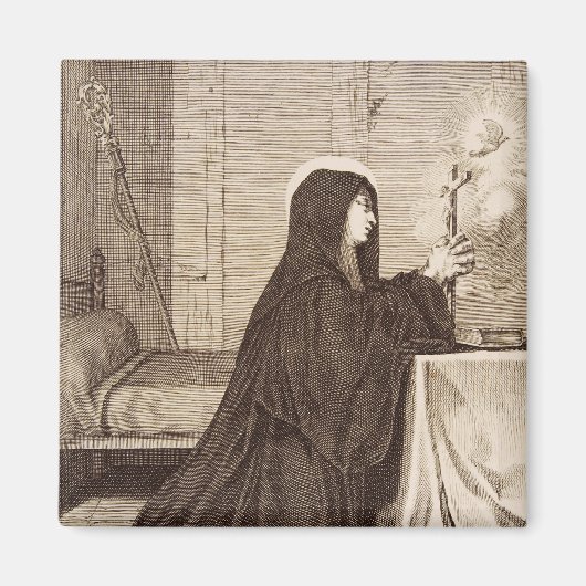 Aimant Saint Scholastica Patroness of school (Devant)