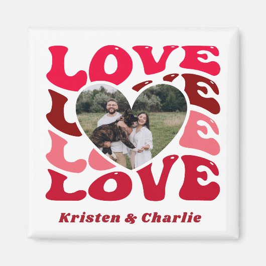Aimant Saint Valentin Amour Personnalisé Photo & Couple N (Devant)