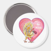 Aimant Saint-Valentin au poulet (Recto/Verso)