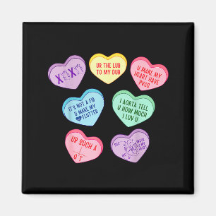 Aimant Saint-Valentin Cardiologue Cœurs Bonbons Tech Ekg