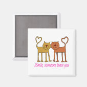 Aimant Saint Valentin Chats dans l'aimant (Recto/Verso)