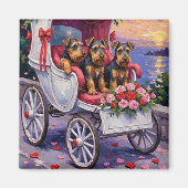 Aimant Saint-Valentin Chien Airedale (Devant)