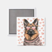 Aimant Saint Valentin Chien berger allemand (Recto/Verso)