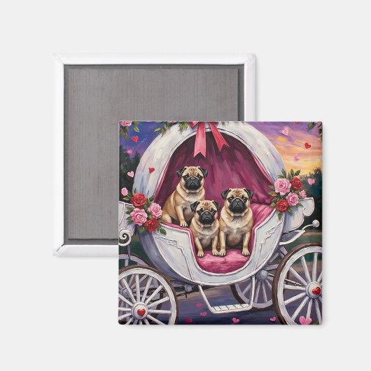 Aimant Saint-Valentin Chien Carlin (Recto/Verso)