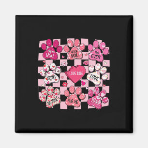Aimant Saint-Valentin Chien, Cœur de Patte de Chien, Conv