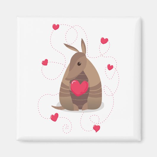 Aimant Saint Valentin Coeur Texas Armadillo (Devant)