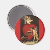 Aimant Saint Valentin Cupid Vintage, Anges Brûlant d'Amou (Recto/Verso)