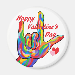 Aimant Saint-Valentin d'ASL je t'aime