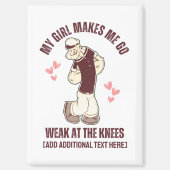 Aimant Saint-Valentin de la force de l'homme faible aux g (Recto)