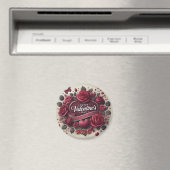 Aimant Saint Valentin Design avec Roses et coeur (In Situ (Lave-vaisselle))