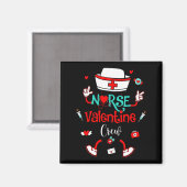 Aimant Saint-Valentin d'infirmière drôle Équipe d'infirmi (Recto/Verso)