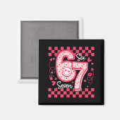 Aimant Saint-Valentin Drôle 67 Six Sept Mème 6 7 Femmes F (Recto/Verso)