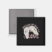 Aimant Saint-Valentin en amour qui s'envole (Recto/Verso)