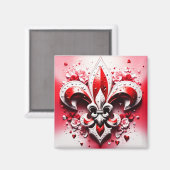 Aimant Saint Valentin Fleur De Lis (Recto/Verso)