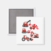 Aimant Saint-Valentin Garçons Enfants Tout-Petits Constru (Recto/Verso)
