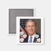 Aimant Saint Valentin George Bush (Recto/Verso)