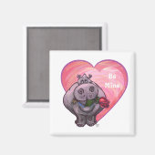 Aimant Saint-Valentin Hippopotame (Recto/Verso)
