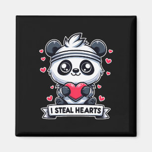 Aimant Saint-Valentin Je vole des cœurs Panda ours Mignon