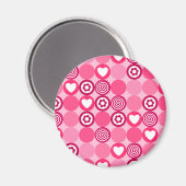 Aimant Saint-Valentin Motif Cœur Rose et Points de Fleurs (Recto/Verso)