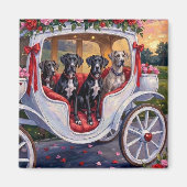 Aimant Saint-Valentin pour chien Danois Géant (Devant)