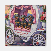 Aimant Saint-Valentin pour chien teckel (Devant)