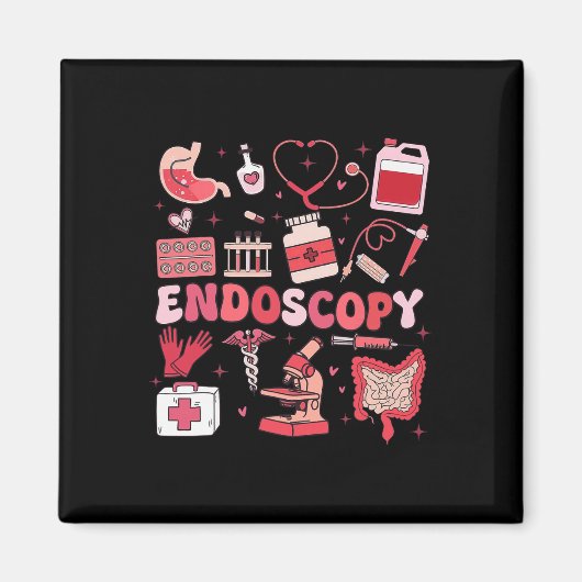 Aimant Saint-Valentin Retro Endo Équipe Infirmière Endosc (Devant)