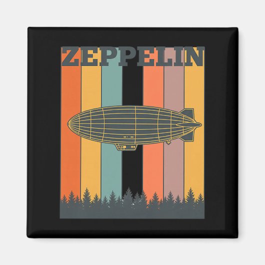 Aimant Saint-Valentin Rétro Zeppelin Dirigeable Vintage 7 (Devant)