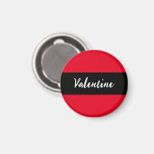 Aimant Saint-Valentin Rouge Noir Saint-Valentin Écriture (Recto/Verso)