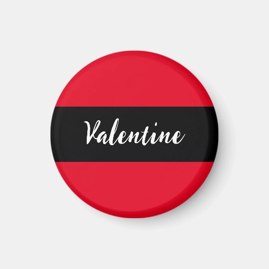 Aimant Saint-Valentin Rouge Noir Saint-Valentin Écriture (Devant)