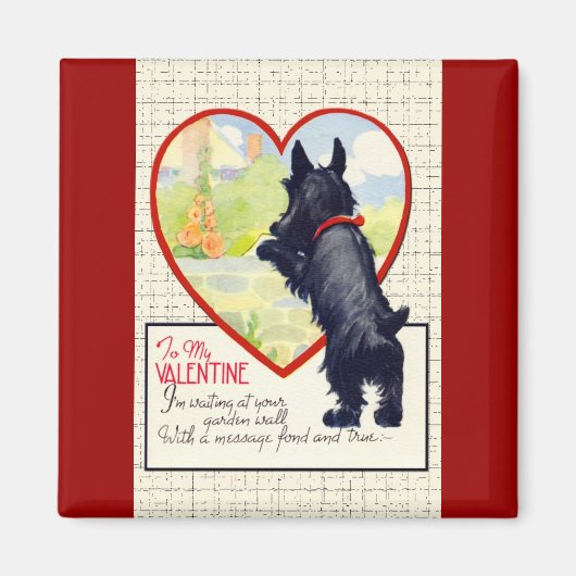 Aimant Saint-Valentin Scottie chien Terrier écossais (Devant)