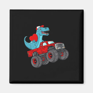 Aimant Saint-Valentin T Rex Conduisant Monster Truck Tout