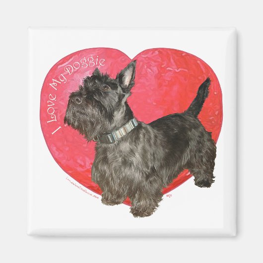 Aimant Saint-Valentin Terrier Écossais (Devant)