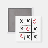 Aimant Saint Valentin Tic Tac Toe Hearts Day (Recto/Verso)
