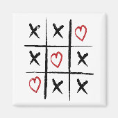 Aimant Saint Valentin Tic Tac Toe Hearts Day (Devant)
