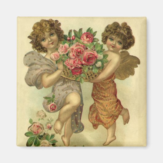 Aimant Saint Valentin victorienne vintage, Angels Rose (Devant)