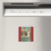 Aimant Saint-Valentin vintage, Anges pêchant des cœurs (In Situ (Lave-vaisselle))