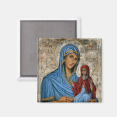 Aimant Sainte Anne et l'icône chrétienne orthodoxe Theoto (Recto/Verso)