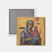Aimant Sainte Anne et l'icône chrétienne orthodoxe Theoto (Recto/Verso)