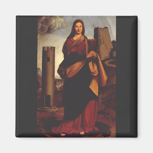 Aimant Sainte-Barbe Icône Sacrée Art Graphique (Devant)