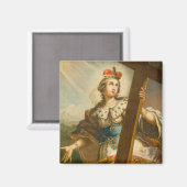 Aimant Sainte Hélène avec la Vraie Croix Art sacré (Recto/Verso)