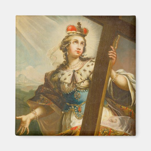 Aimant Sainte Hélène avec la Vraie Croix Art sacré (Devant)